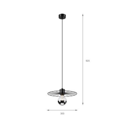 Κρεμαστό φωτιστικό οροφής MONTANA 1xE27/15W/230V διάμετρος 30 cm μαύρο