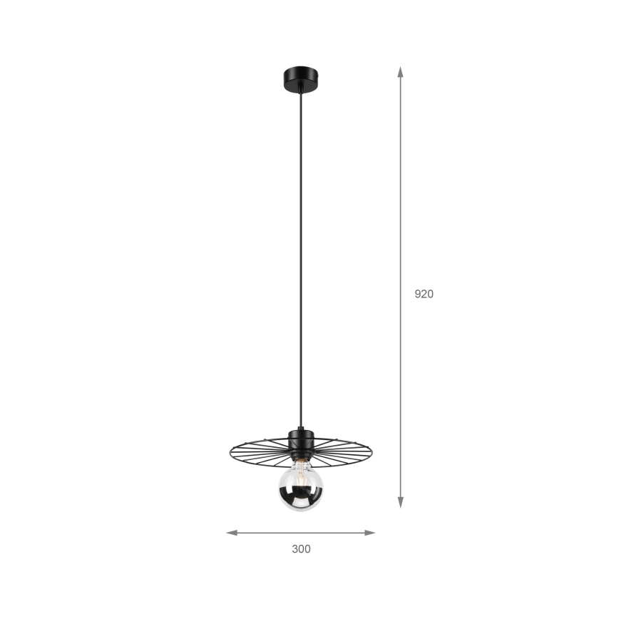 Κρεμαστό φωτιστικό οροφής MONTANA 1xE27/15W/230V διάμετρος 30 cm μαύρο