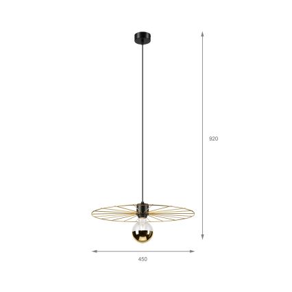 Κρεμαστό φωτιστικό οροφής MONTANA 1xE27/15W/230V διάμετρος 45 cm χρυσό/μαύρο