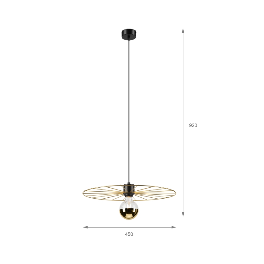 Κρεμαστό φωτιστικό οροφής MONTANA 1xE27/15W/230V διάμετρος 45 cm χρυσό/μαύρο