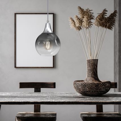 Κρεμαστό φωτιστικό οροφής MONTE 1xE27/60W/230V δ. 15 cm ματ χρώμιο