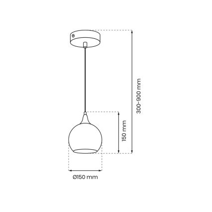 Κρεμαστό φωτιστικό οροφής MONTE 1xE27/60W/230V δ. 15 cm ματ χρώμιο