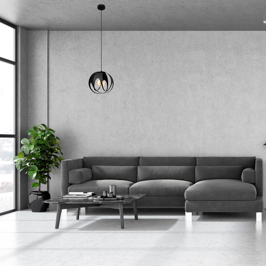 Κρεμαστό φωτιστικό οροφής  MOONLIGHT 1xE27/15W/230V μαύρο