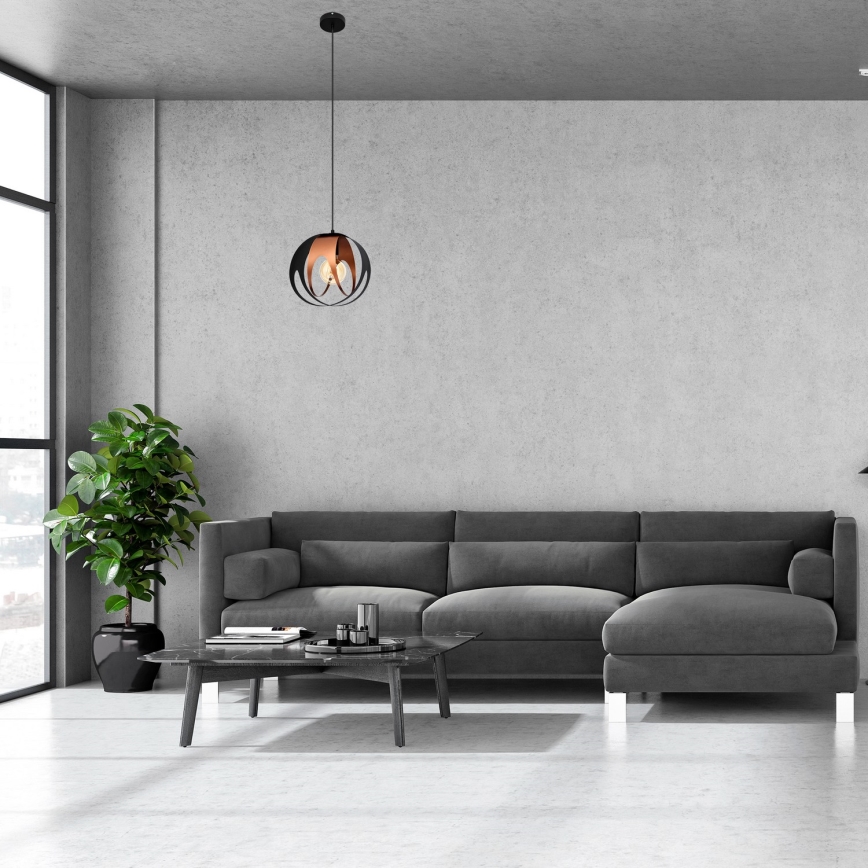 Κρεμαστό φωτιστικό οροφής MOONLIGHT 1xE27/15W/230V μαύρο/χάλκινο