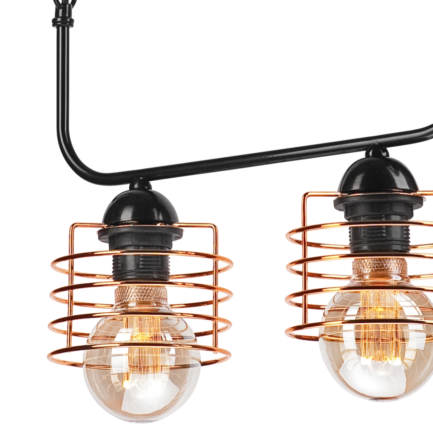 Κρεμαστό φωτιστικό οροφής MORGAN 3xE27/60W/230V μαύρο/χαλκός