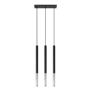 Κρεμαστό φωτιστικό οροφής MOSAIC 3xG9/12W/230V μαύρο/γυαλιστερό χρώμιο