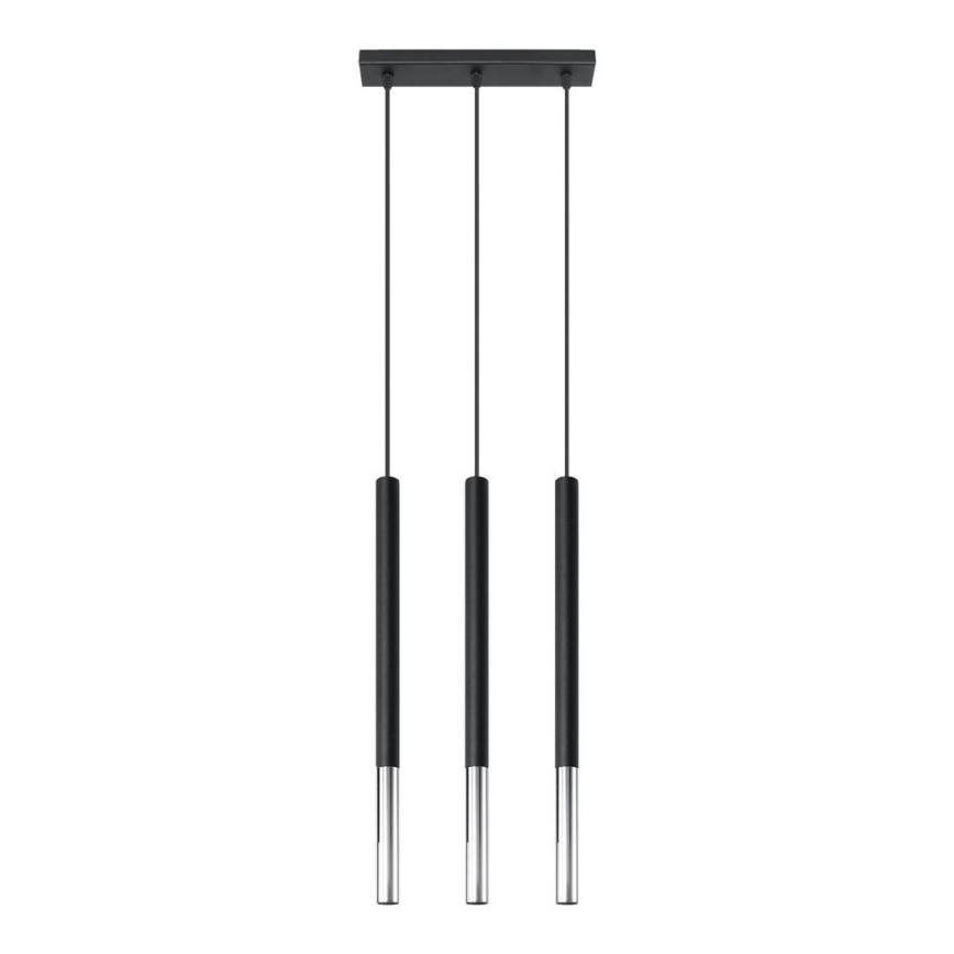 Κρεμαστό φωτιστικό οροφής MOSAIC 3xG9/12W/230V μαύρο/γυαλιστερό χρώμιο