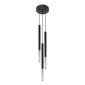 Κρεμαστό φωτιστικό οροφής MOSAIC 3xG9/12W/230V μαύρο/γυαλιστερό χρώμιο