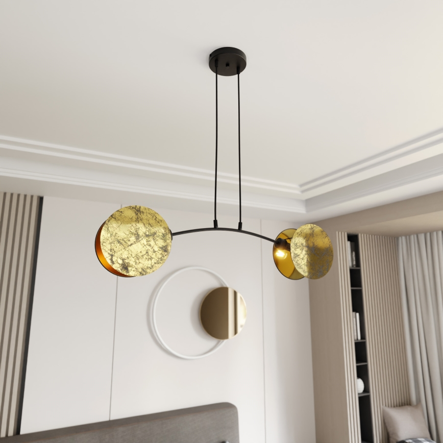 Κρεμαστό φωτιστικό οροφής MOTIF 2xE14/10W/230V χρυσό