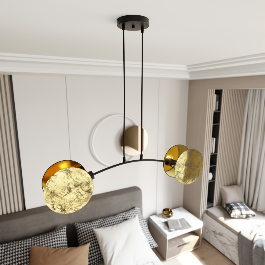 Κρεμαστό φωτιστικό οροφής MOTIF 2xE14/10W/230V χρυσό