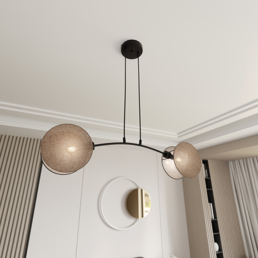 Κρεμαστό φωτιστικό οροφής MOTIF 2xE27/15W/230V μπεζ