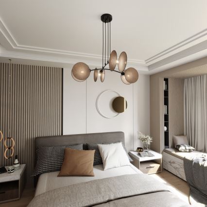 Κρεμαστό φωτιστικό οροφής MOTIF 4xE14/10W/230V μπεζ