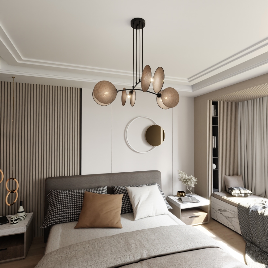 Κρεμαστό φωτιστικό οροφής MOTIF 4xE14/10W/230V μπεζ