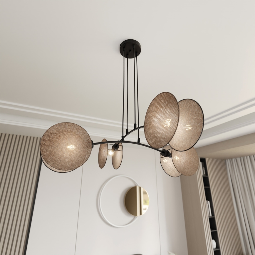 Κρεμαστό φωτιστικό οροφής MOTIF 4xE14/10W/230V μπεζ