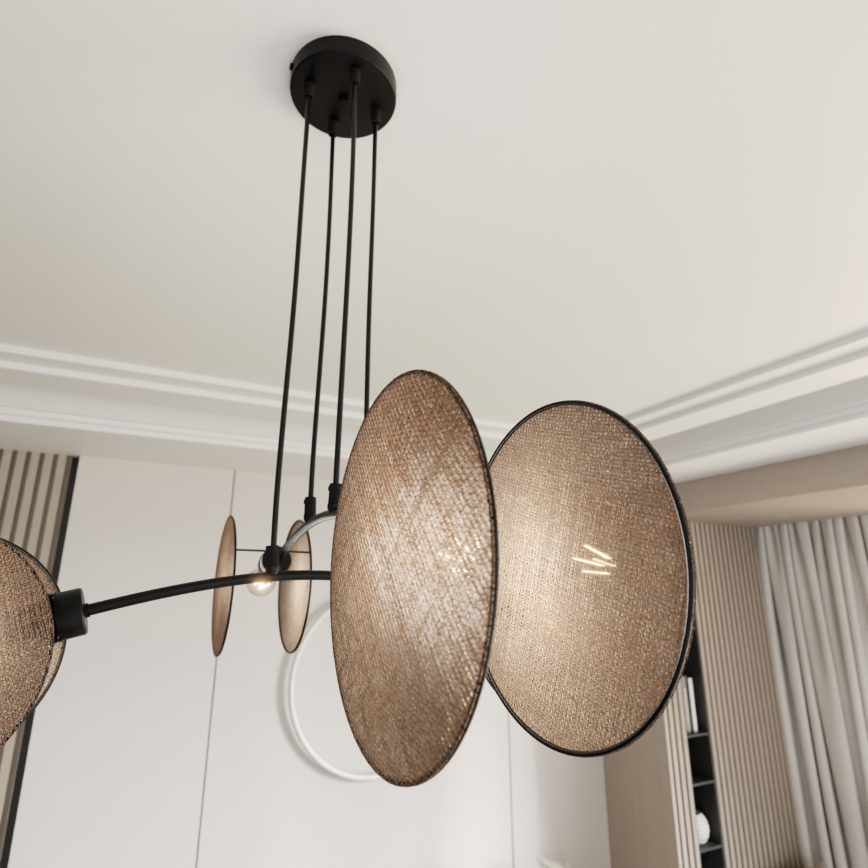 Κρεμαστό φωτιστικό οροφής MOTIF 4xE14/10W/230V μπεζ