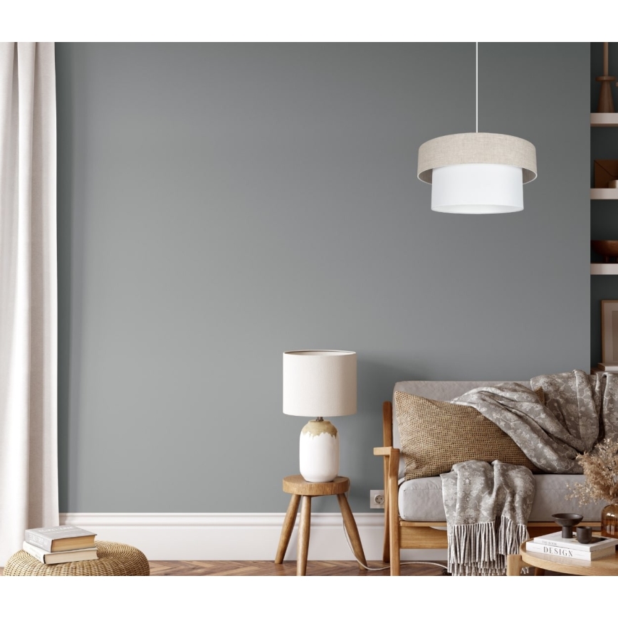 Κρεμαστό φωτιστικό οροφής NATA 1xE27/60W/230V μπεζ
