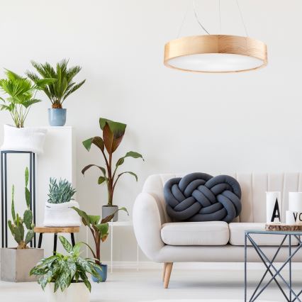 Κρεμαστό φωτιστικό οροφής NATURAL 3xE27/60W/230V ø 47 cm πεύκο