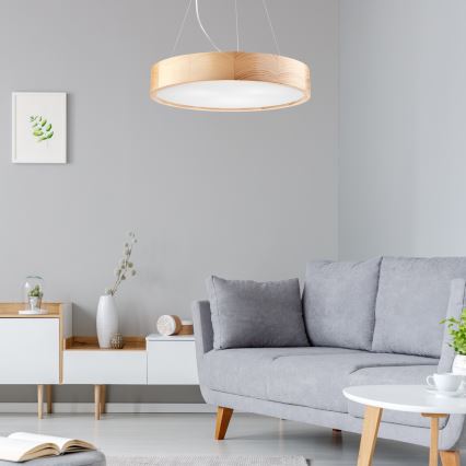 Κρεμαστό φωτιστικό οροφής NATURAL 3xE27/60W/230V ø 47 cm πεύκο