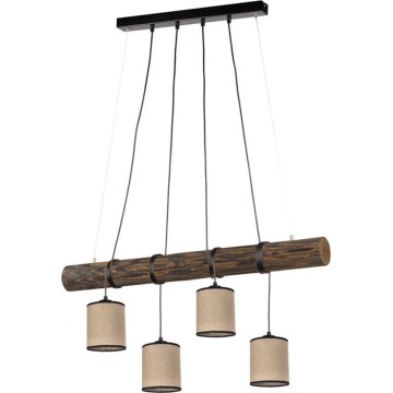 Κρεμαστό φωτιστικό οροφής NEGRO 4xE27/25W/230V πεύκο