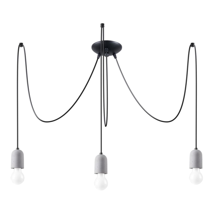 Κρεμαστό φωτιστικό οροφής NESO 3xE27/15W/230V spider τσιμέντο