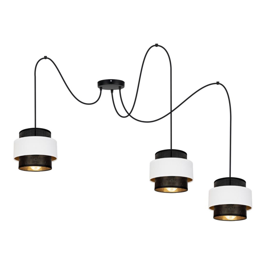 Κρεμαστό φωτιστικό οροφής NESS 3xE27/60W/230V spider μαύρο/λευκό
