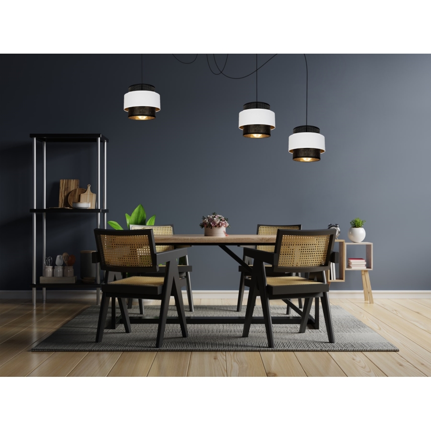 Κρεμαστό φωτιστικό οροφής NESS 3xE27/60W/230V spider μαύρο/λευκό