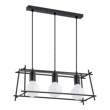 Κρεμαστό φωτιστικό οροφής NETI 3xE27/15W/230V μαύρο