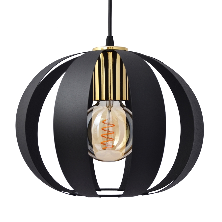 Κρεμαστό φωτιστικό οροφής NEWTON 1xE27/15W/230V μαύρο/χρυσό