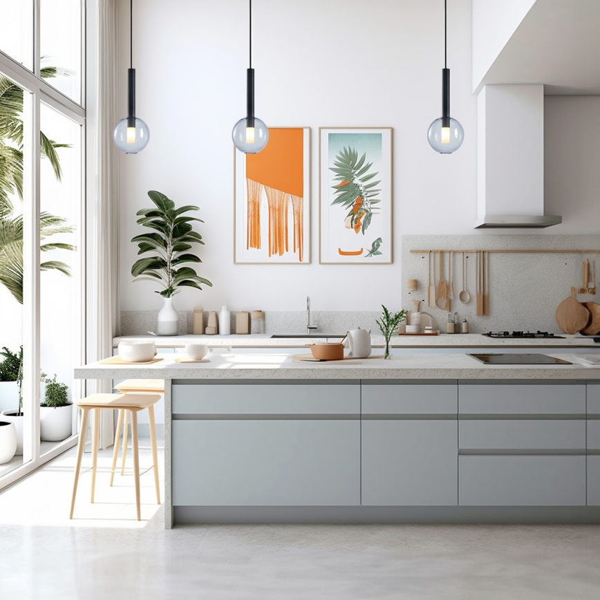 Κρεμαστό φωτιστικό οροφής NIKO 1xG9/9W/230V διάμετρος 15 cm μαύρο