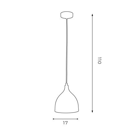 Κρεμαστό φωτιστικό οροφής NOAK 1xE27/15W/230V γκρι