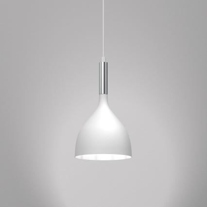 Κρεμαστό φωτιστικό οροφής NOAK 1xE27/15W/230V λευκό/γυαλιστερό χρώμιο