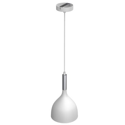 Κρεμαστό φωτιστικό οροφής NOAK 1xE27/15W/230V λευκό/γυαλιστερό χρώμιο