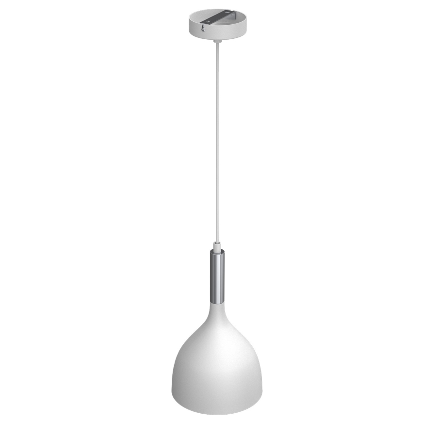 Κρεμαστό φωτιστικό οροφής NOAK 1xE27/15W/230V λευκό/γυαλιστερό χρώμιο