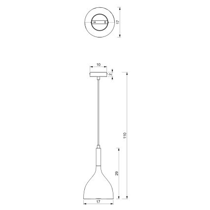 Κρεμαστό φωτιστικό οροφής NOAK 1xE27/15W/230V λευκό/γυαλιστερό χρώμιο
