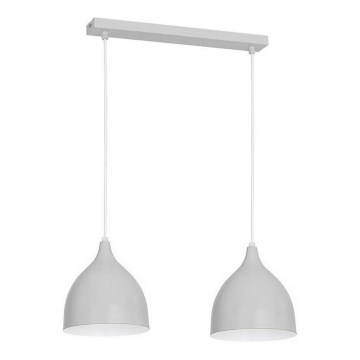Κρεμαστό φωτιστικό οροφής NOAK 2xE27/15W/230V γκρι