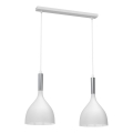 Κρεμαστό φωτιστικό οροφής NOAK 2xE27/15W/230V λευκό/γυαλιστερό χρώμιο