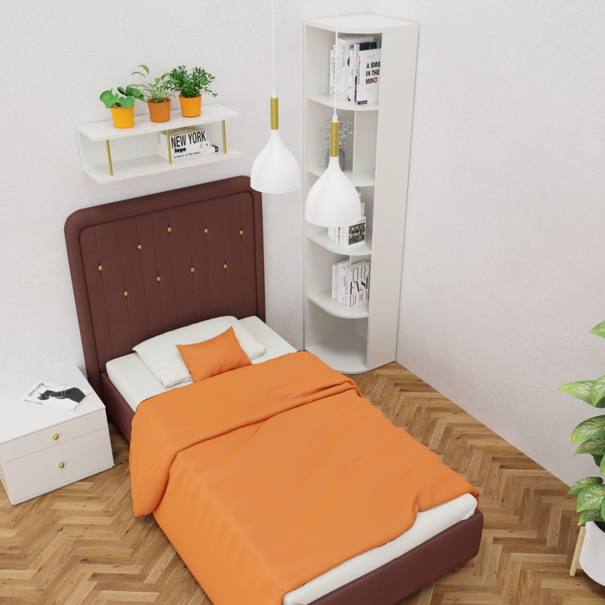 Κρεμαστό φωτιστικό οροφής NOAK 2xE27/15W/230V λευκό/χρυσό