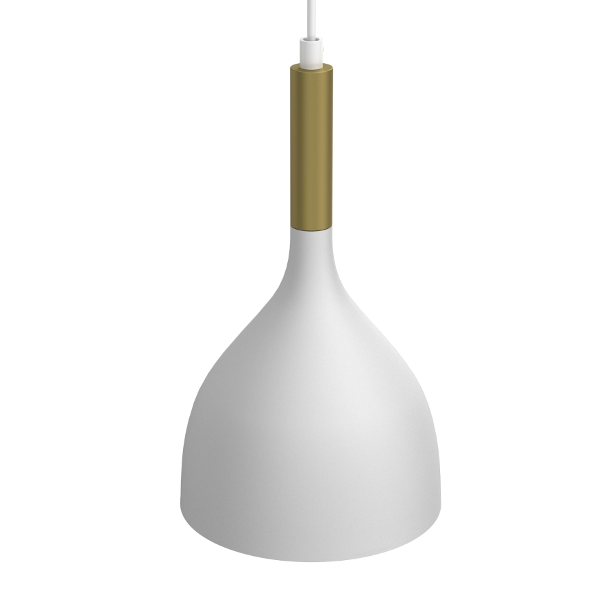 Κρεμαστό φωτιστικό οροφής NOAK 2xE27/15W/230V λευκό/χρυσό