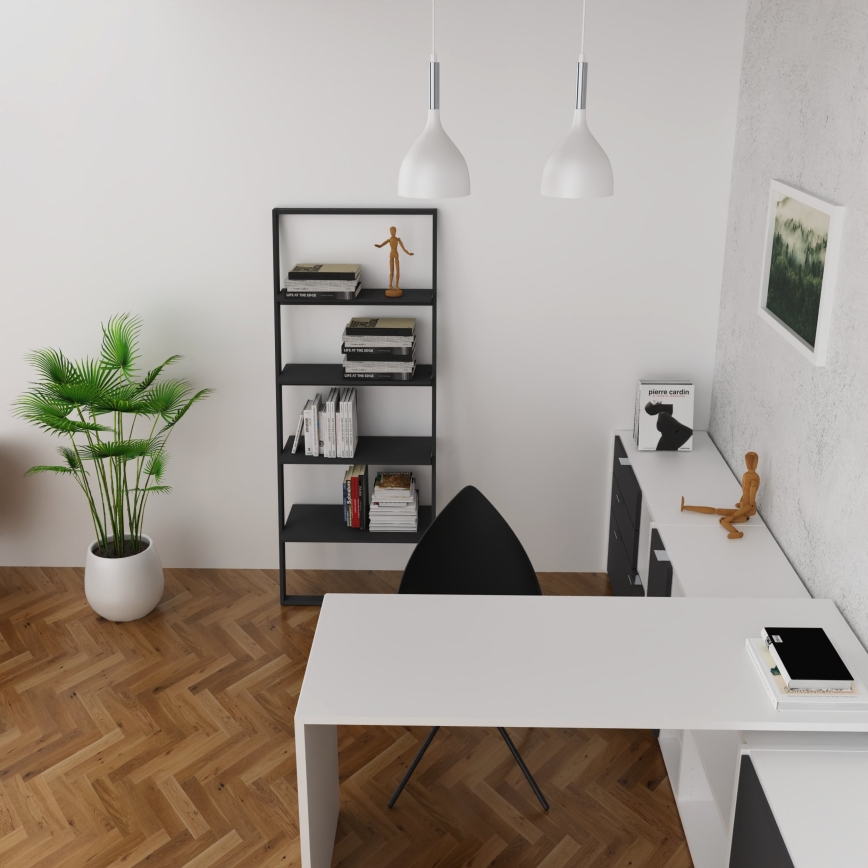 Κρεμαστό φωτιστικό οροφής NOAK 2xE27/15W/230V λευκό/γυαλιστερό χρώμιο