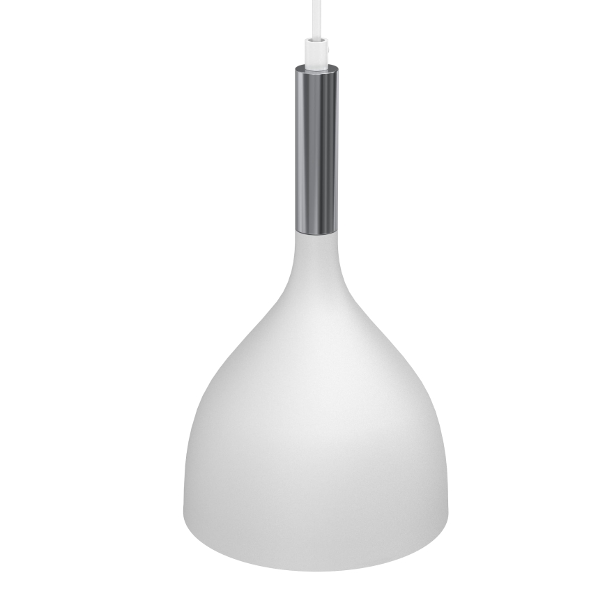Κρεμαστό φωτιστικό οροφής NOAK 2xE27/15W/230V λευκό/γυαλιστερό χρώμιο
