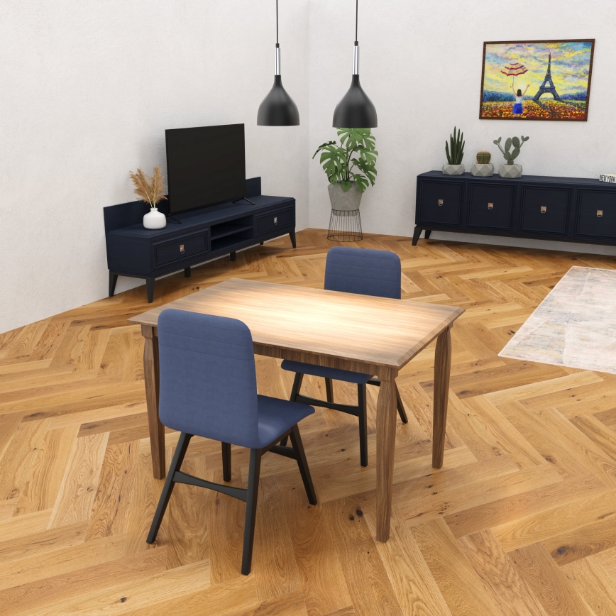Κρεμαστό φωτιστικό οροφής NOAK 2xE27/15W/230V μαύρο/γυαλιστερό χρώμιο