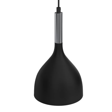 Κρεμαστό φωτιστικό οροφής NOAK 2xE27/15W/230V μαύρο/γυαλιστερό χρώμιο