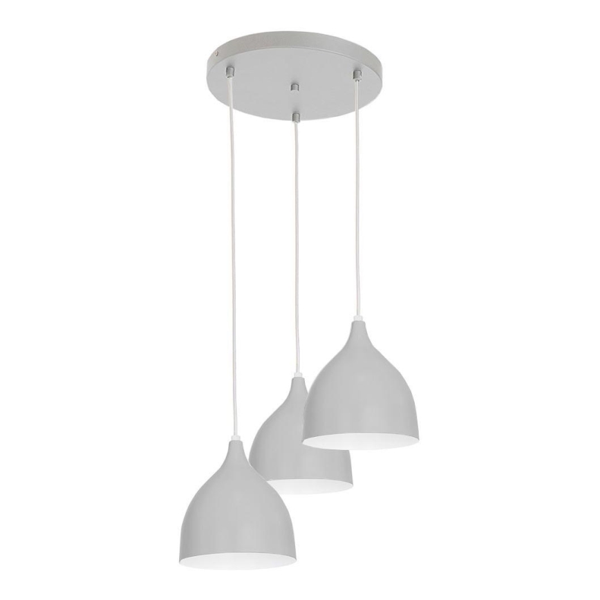 Κρεμαστό φωτιστικό οροφής NOAK 3xE27/15W/230V γκρι