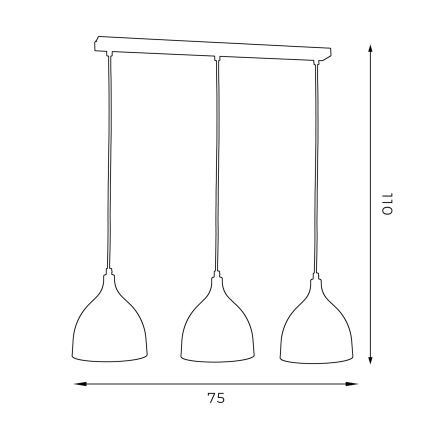 Κρεμαστό φωτιστικό οροφής NOAK 3xE27/15W/230V λευκό