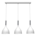 Κρεμαστό φωτιστικό οροφής NOAK 3xE27/15W/230V λευκό/γυαλιστερό χρώμιο
