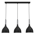 Κρεμαστό φωτιστικό οροφής NOAK 3xE27/15W/230V μαύρο/γυαλιστερό χρώμιο