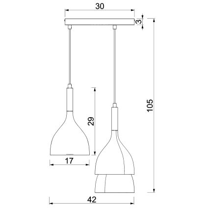 Κρεμαστό φωτιστικό οροφής NOAK 3xE27/15W/230V μπεζ/χρυσό