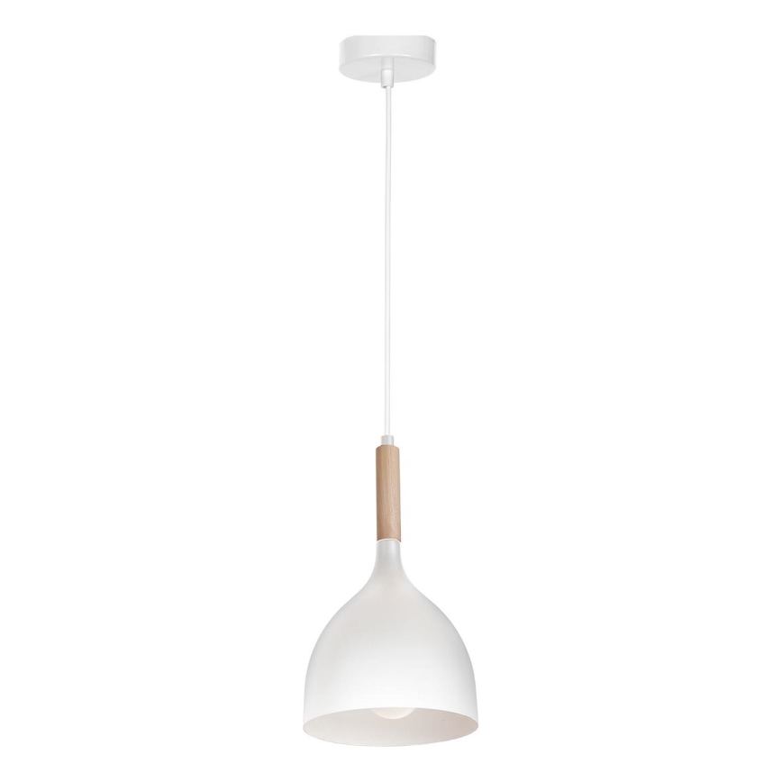Κρεμαστό φωτιστικό οροφής NOAK WOOD 1xE27/15W/230V λευκό/οξιά