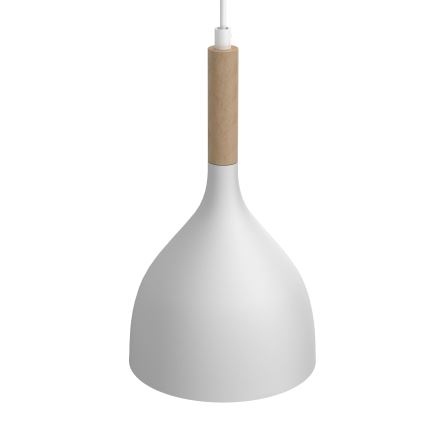 Κρεμαστό φωτιστικό οροφής NOAK WOOD 2xE27/15W/230V λευκό/οξιά