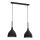 Κρεμαστό φωτιστικό οροφής NOAK WOOD 2xE27/15W/230V μαύρο/οξιά